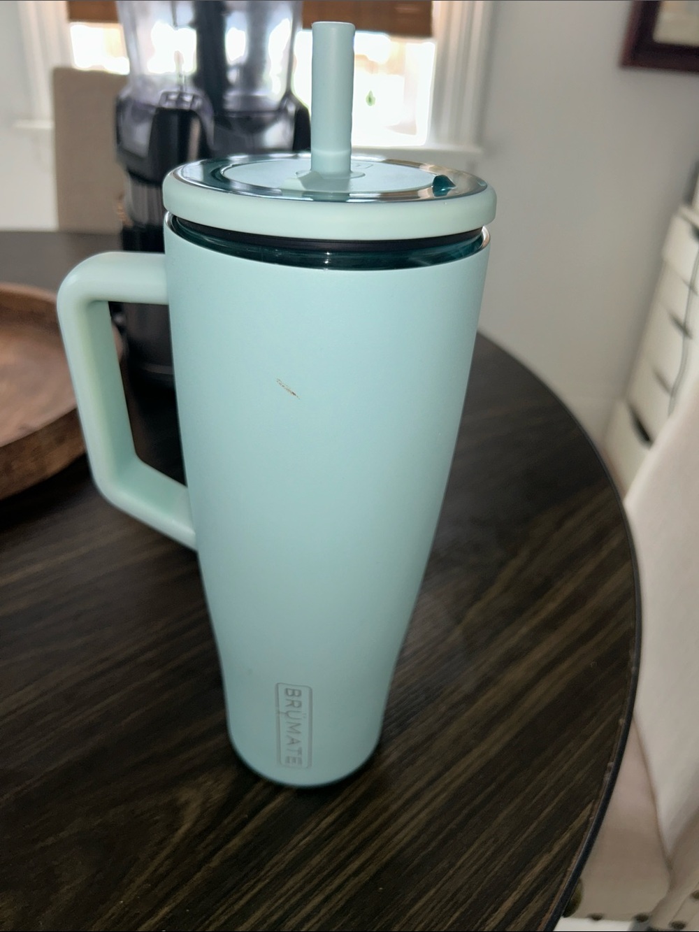 Brumate Mint insulated travel mug with handle and straw 40 oz